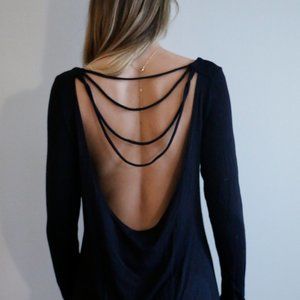 Black Open Back Tee